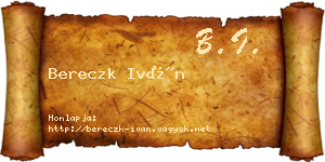 Bereczk Iván névjegykártya