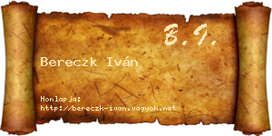 Bereczk Iván névjegykártya